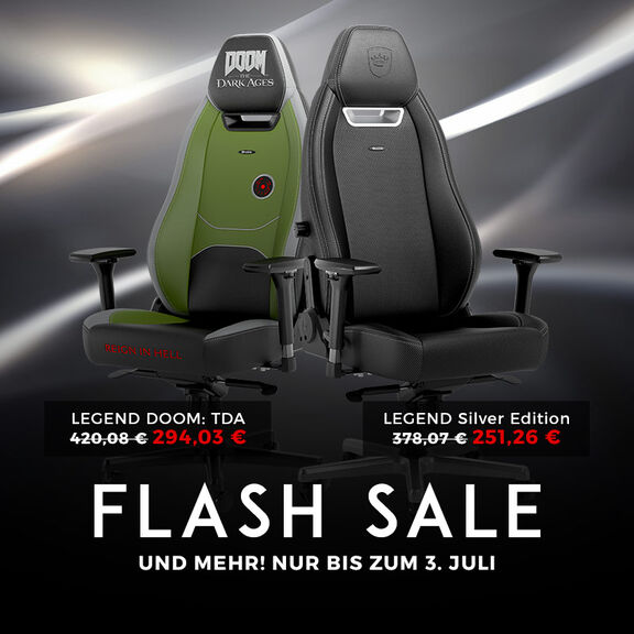 noblechairs LEGEND Silver und DOOM: The Dark Ages Edition Gaming-St&uuml;hle